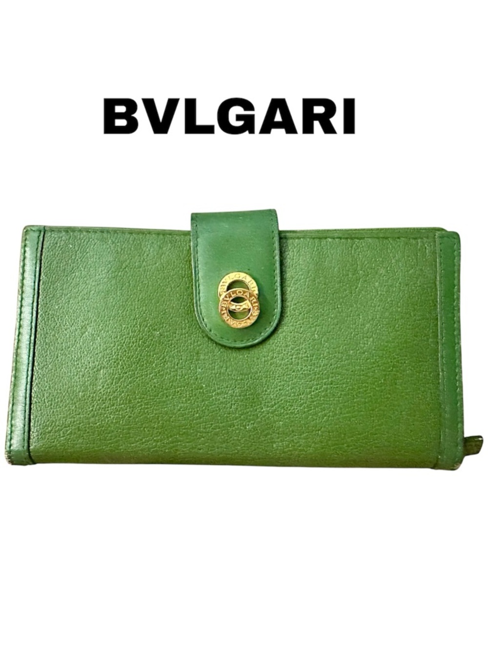 BVLGARI Jade Green Wallet. GUC. Minor flaws. See pics.